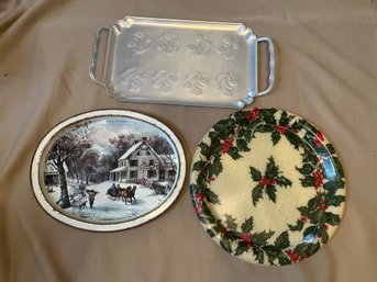 Decorative Trays Metal And Seasonal Winter