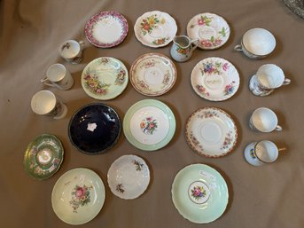 Teacup And Saucer Lot Mixed Patterns Cups