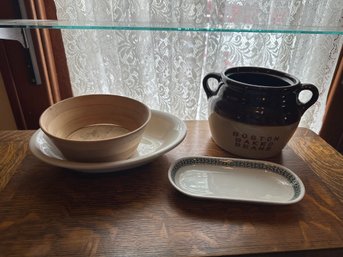 Platter Plate Bean Pot Wood Bowl