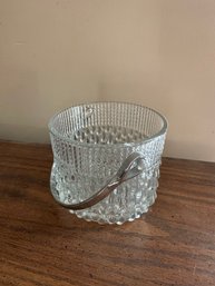 Ice Bucket Glass With Chrome Silver Handle