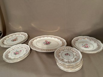 Dish Lot Stetson 22K Gold Plates Dishes