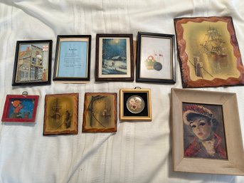 Wall Art Decor Bowling Small Wall Hanging Framed