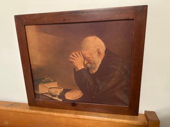 Wall Art Framed Grace Praying Man Decor
