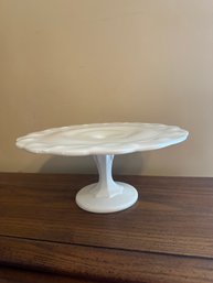 Cake Plate Milk Glass Pedestal Dish