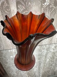 Vase Purple Carnival Glass  Decor