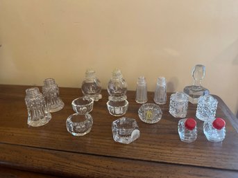 Salt And Pepper Shaker Lot Glass And Crystal