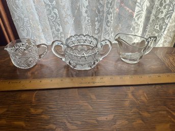 Glass Creamer And Sugar Dish Clear Serving Ware