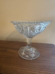 Bowl Starburst Candy Dish Pressed Cut Glass