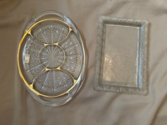 Glass Platters Gold Rim Glassware Tray