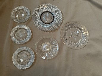 Glass Dish Lot Serving Ware Clear Glassware Plate