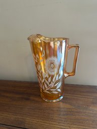 Pitcher Marigold Carnival Glass Pitcher