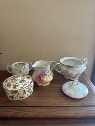Creamer And Sugar Bowl Lot Mixed Patterns
