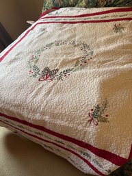 Christmas Quilt And Shams Holiday Bedding Queen