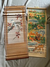 Bamboo Asian Bamboo Painted Bird Wall Decor