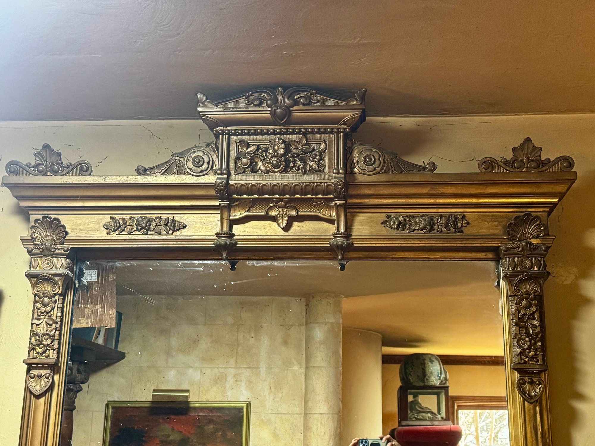 Large Antique Renaissance Revival Style Mirror 5 Feet 5 Inches Tall ...