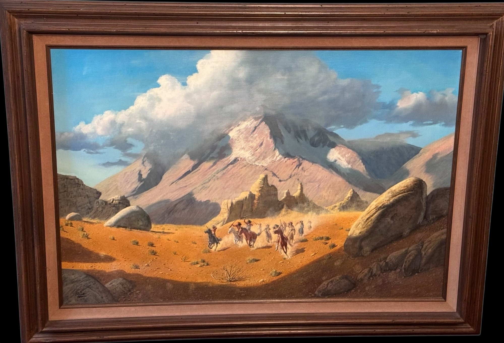 Original Indian War Party Painting By Russ Johnson Signed 32 X 44 ...