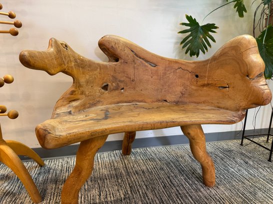 Fantastic Mid Century Teak Root Bench