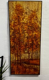 Large Signed Unique Batik Wall Art   21 X 48.5 Inches