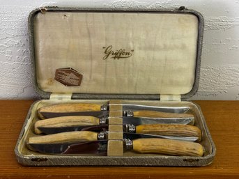 Vintage Griffon Knives Stag Horn Handles