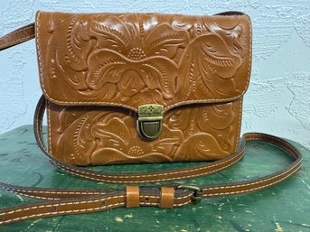 Like New Patricia Nash Lanza Crossbody Organizer Embossed Bag/ Purse