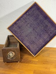 Vintage Wooden Jewelry Tray And Old Sewing Machine Drawer
