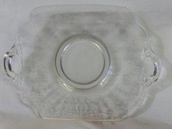 Etched Platter About 9 Inches
