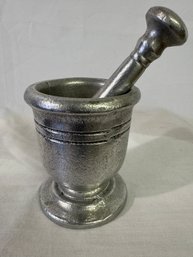 Pewter Style Mortar And Pestle