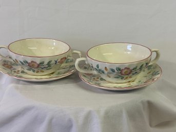 Pair Of English Churchill Cups And Saucers