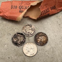 4 US Quarters Dated 1942 1944 1957 1964