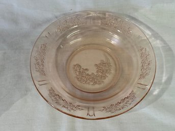Vintage Rose Glass Depression Glass Plate