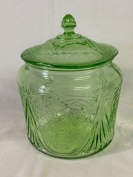 2 Of 2 Green Glass Jar