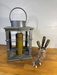 Indoor Outdoor Lantern With Candle With 3 Nice Vintage Screwdriver