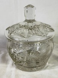 Cut Glass Decorated Jar