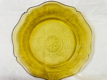 Lovely 11 Inch Amber Depression Era Style Plate