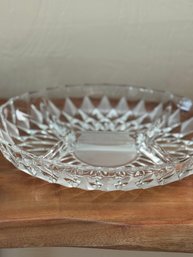 Carved/cut Glass Divided Serving Dish-4 Sections. 11 Inch Oval