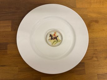 Large Pottery Barn Plate And Vintage Equestrian Glass Coaster
