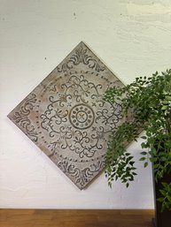 Large 24 Inch Tin Wall Hanging Like An Old Ceiling Tile