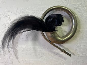 Vintage STAR Pakistan Horn For Display Includes Feathers But No Mouthpiece