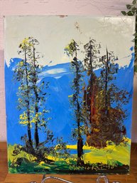 Bright Original Signed Colorado Painting Just Needs Frame For Fame