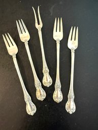 Towle Old Masters Sterling Silver.  Set Of 5 Misc Appetizer Forks. 98.9g
