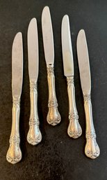 Towle Old Masters Sterling Silver. Set Of 5 Dinner Knives. 318.2g