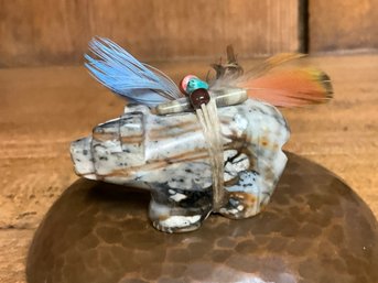 Native American Bear Fetish With Brilliant Coloring And Wise Guidance