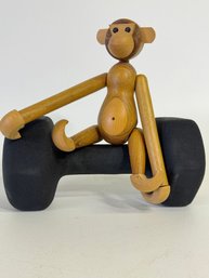 Mid Century Wood Monkey Kay  Bojesen Style/ Wooden Articulated Monkey 10inch