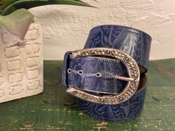 Blue Fancy Western Belt