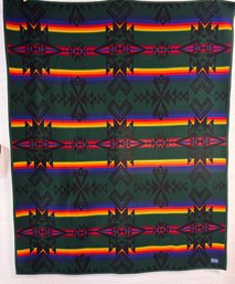 Pendleton Great Spirit Robe Blanket With Beaver State Oregon Tag Blanket With Bright Graphic Colors 63x78