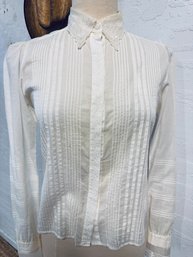 Dainty And Detailed Ralph Lauren Prairie Blouse With Hidden Buttons And More Size 10