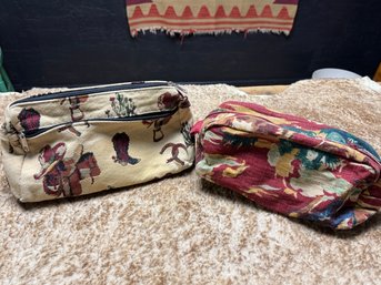 Two Western Theme Make Up Or Vanity Bags With Mystery Little Something