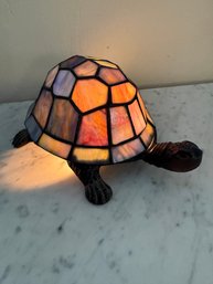Tiffany Style Stained Glass Accent Turtle Lamp