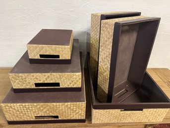 Set Of Woven Storage / Organizing Boxes