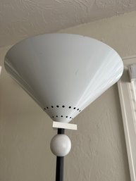 Post Modern/art Deco Floor Lamp With Perforated Metal  Cone Shade